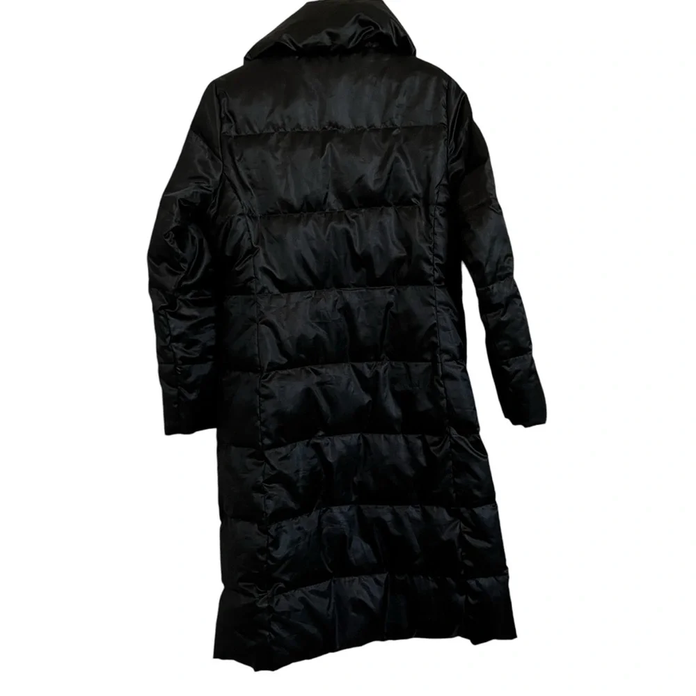 Lands' End Women's Size S Black Goose Down Jacket Coat Puffer Long Winter. - Picture 2 of 9